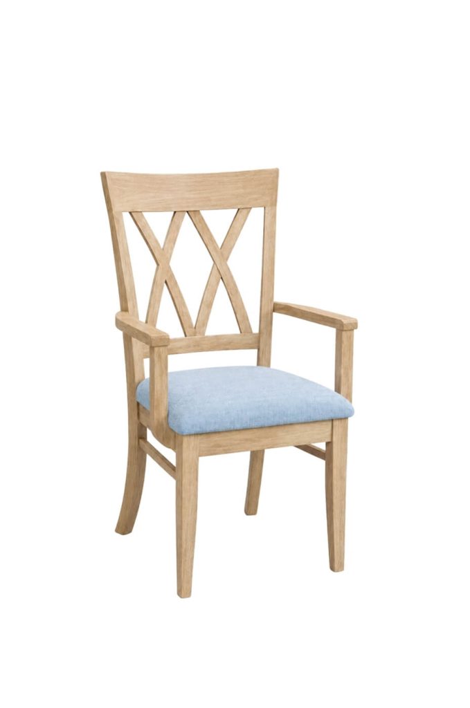 Simply Amish's Bristol Coastal Solid Wood Dining Chair with Arms