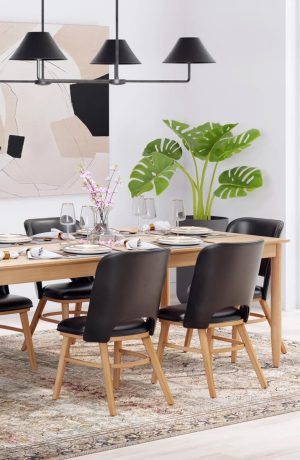 Simply Amish's Broadway Modern Leather Dining Chairs in Dining Room