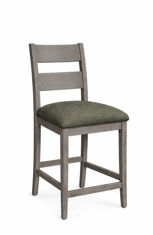 Simply Amish's Cadira Gray Wood Swivel Bar Stool with Green Fabric