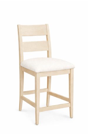 Simply Amish's Cadira Light Driftwood Natural Wood Bar Stool with Back