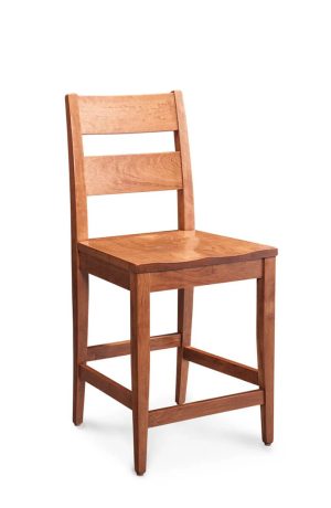 Simply Amish's Cadira Solid Wood Natural Wood Bar Stool with Ladder Back