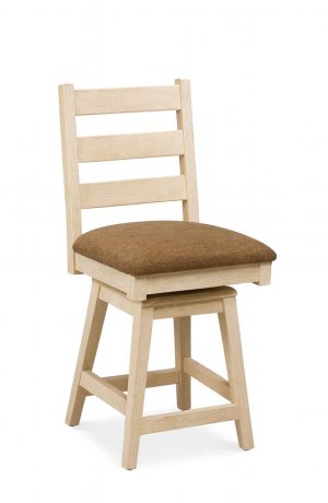 Simply Amish's Camden Natural Wood Swivel Bar Stool with Ladder Back