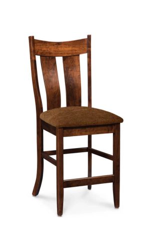 Simply Amish's Corbin Solid Wood Bar Stool with High Back with Seat Cushion