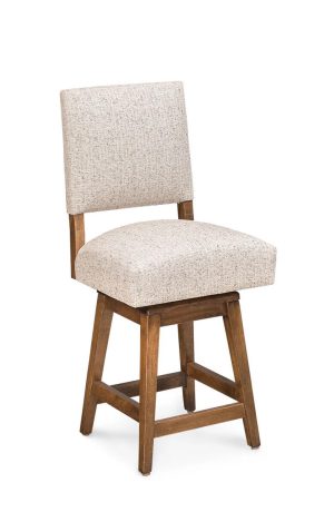 Simply Amish's Cornelia Upholstered Swivel Wood Bar Stool with Back