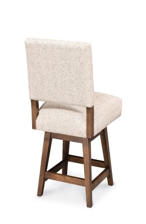 Simply Amish's Cornelia Upholstered Swivel Wood Bar Stool with Back - View of Back
