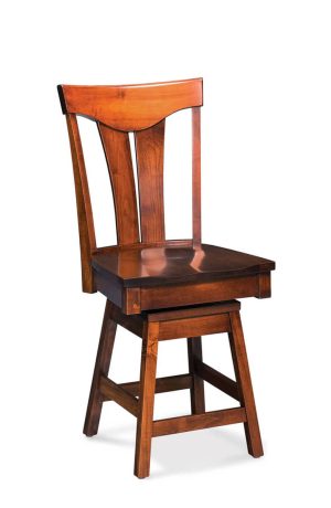 Simply Amish's Dayton Transitional Swivel Wood Bar Stool with High Back