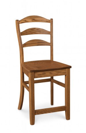 Simply Amish's Hamilton Solid Wood Stationary Bar Stool with Ladder Back