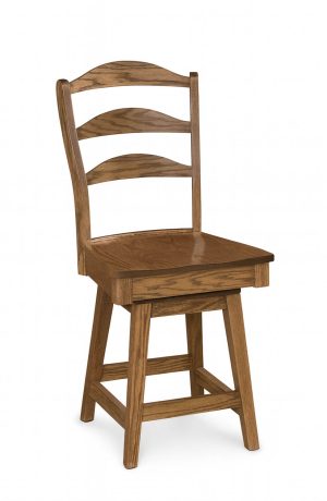 Simply Amish's Hamilton Solid Wood Swivel Bar Stool with Ladder Back