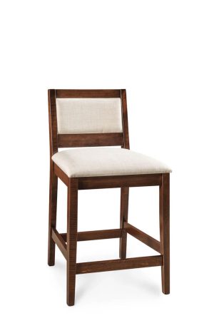 Simply Amish's Hayes Transitional Upholstered Wood Bar Stool with Low Back