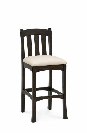 Simply Amish's Hudson Black Wood Bar Stool with Mission-Back and Chunky Legs