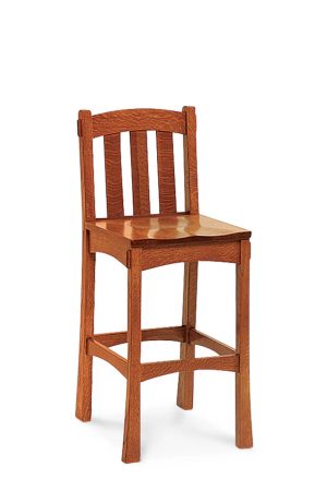 Simply Amish's Hudson Mission Style Wood Bar Stool with Back