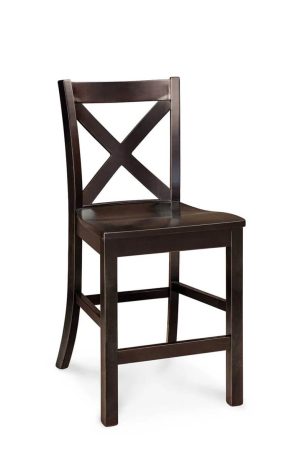 Simply Amish's Lennox Espresso Wood Bar Stool with X Back