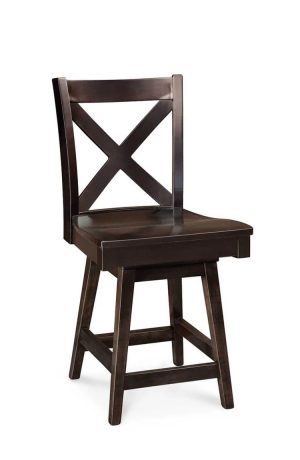 Simply Amish's Lennox Expresso Wood Swivel Bar Stool with X Back