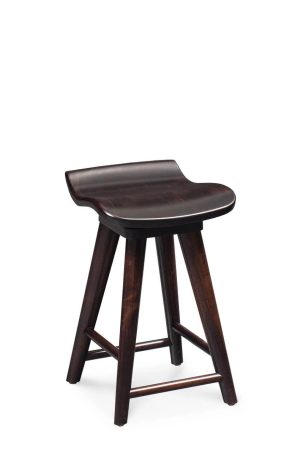 Simply Amish's Mason Backless Swivel Bar Stool with Saddle Seat
