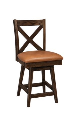 Simply Amish's Rachel Dark Brown Oak Swivel Bar Stool