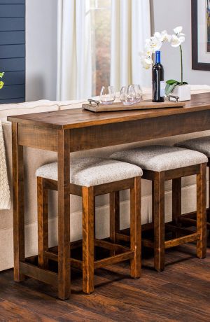 Simply Amish's Sheffield Backless Bar Stools in Living Room with Table