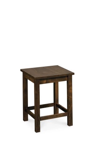 Simply Amish's Sheffield Square Backless Wood Bar Stool with Wood Seat