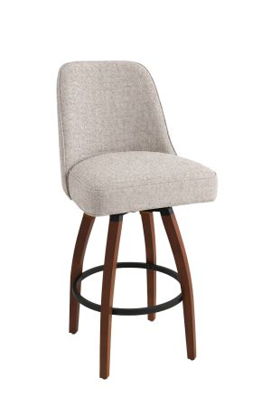 Trendler's T6 Wood Swivel Bar Stool Upholstered in Fabric