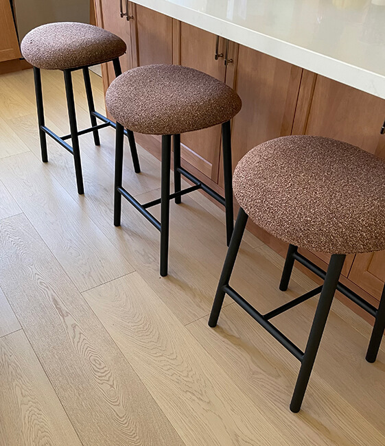 Amisco's Willo Black Backless Bar Stools in Customer's Kitchen