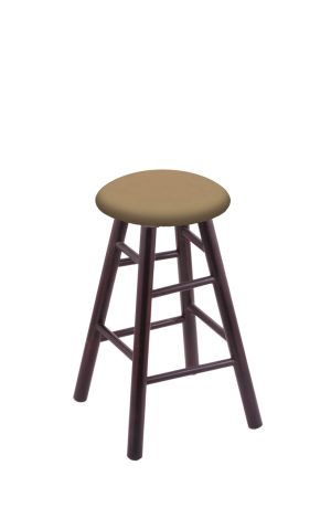 Holland's Darcy XL Dark Cherry Backless Wood Bar Stool in Canter Sand Vinyl