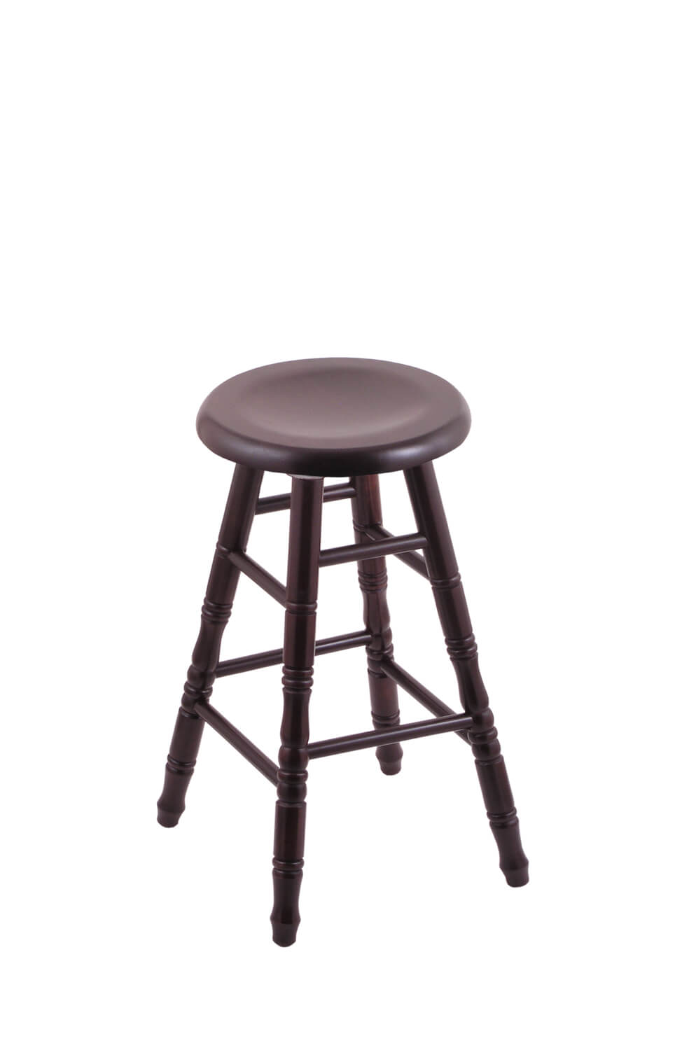 Holland's Sadie XSD Wood Backless Round Stool in Dark Cherry