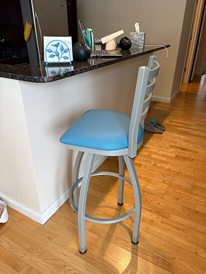 Holland's Jackie Silver Swivel Bar Stool in Customer's Home