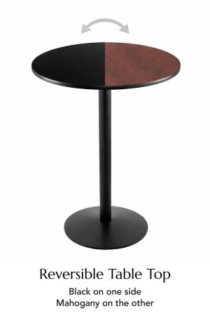 Reversible Table Top in Black and Mahogany