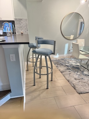 Holland's Artemis Silver Swivel Bar Stool in Customer's Home