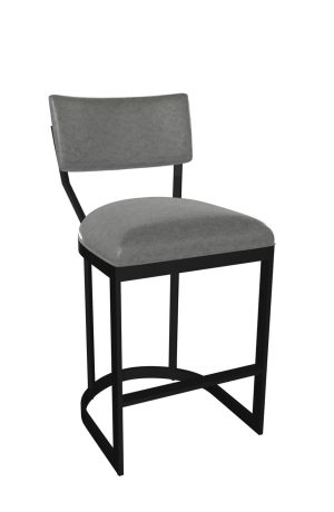 Wesley Allen's Olin Black Bar Stool with Gray Vinyl