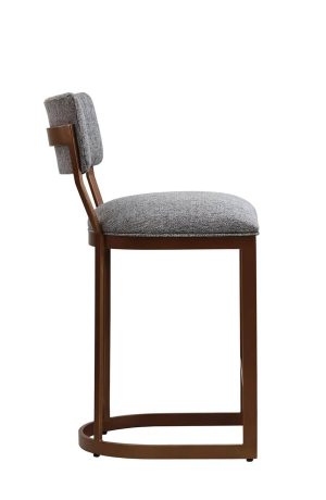 Wesley Allen's Olin Bronze Metal Bar Stool - Side View