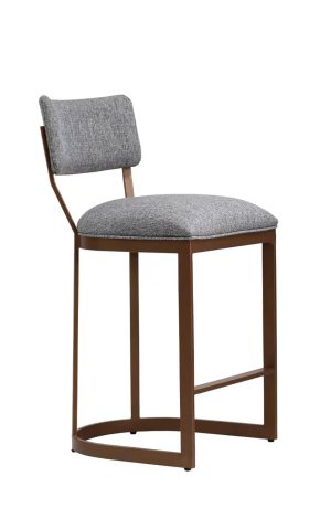 Wesley Allen's Olin Bronze Metal Bar Stool with Curved Back