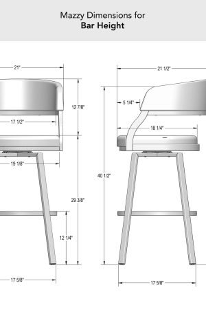 Amisco's Mazzy Bar Height Dimensions