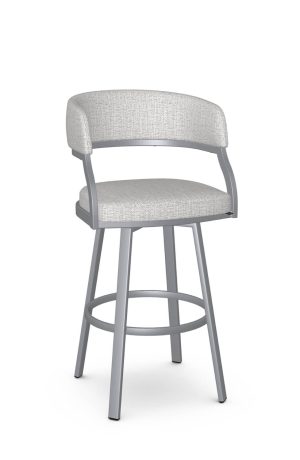 Amisco's Mazzy Gray Swivel Bar Stool with Back