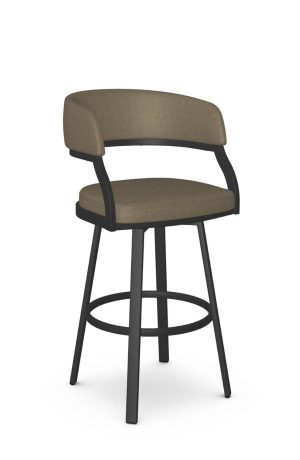 Amisco's Mazzy Modern Brown Swivel Bar Stool with Arms