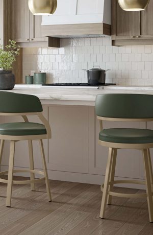 Amisco's Mazzy Swivel Bar Stools with Arms in Organic Kitchen