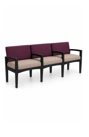 Style Upholstering's 631-3 Multi-Colored Multi Seat Bench with Back