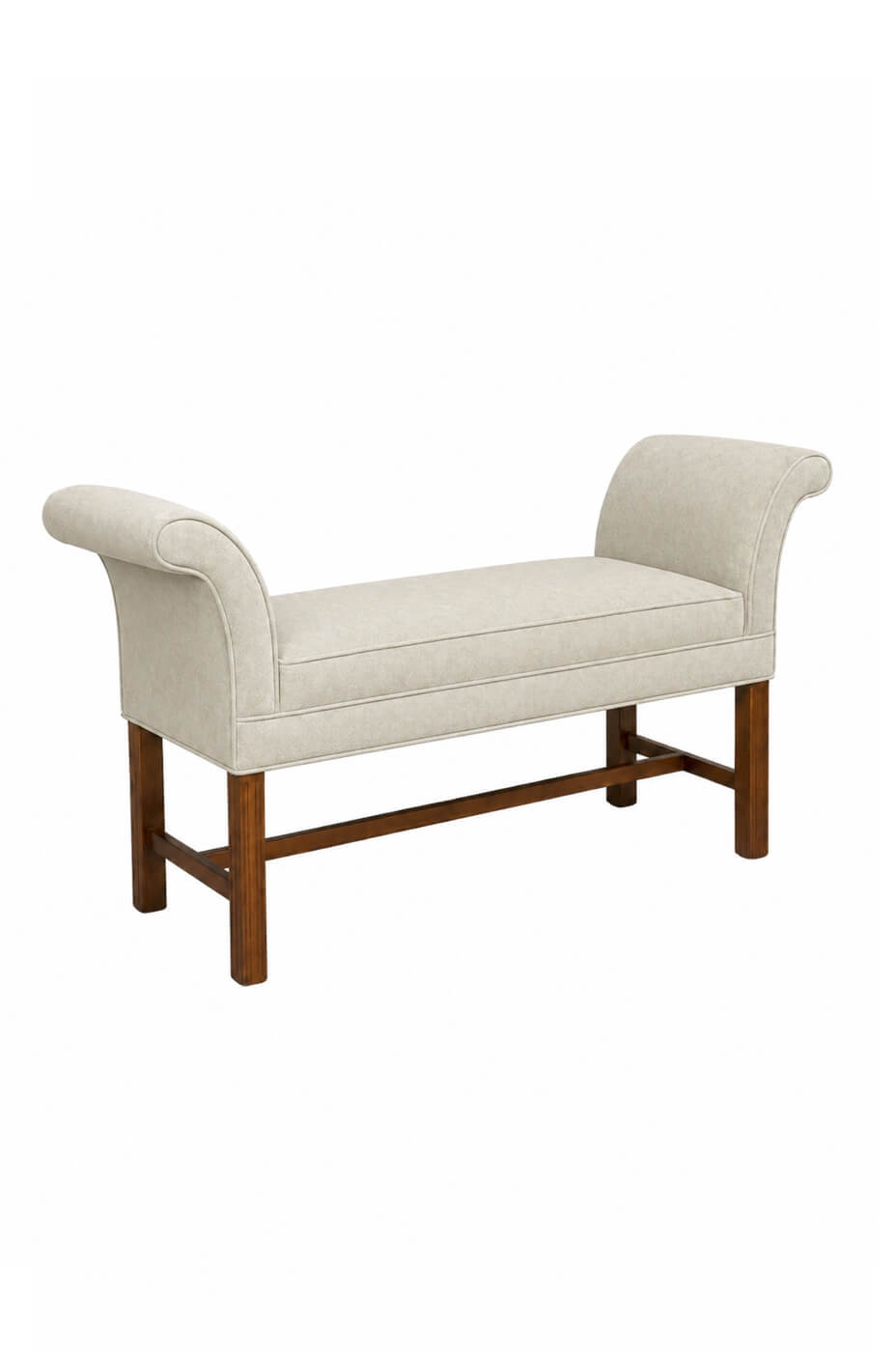 683 Traditional Scroll Arm Bench – 54.5″ Upholstered Seat