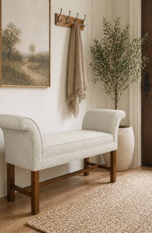 Style Upholstering's 683 Traditional Scroll Entryway Bench