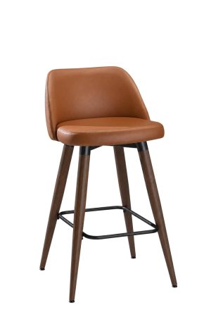 MTS Emma Mid-Century Modern Bar Stool in Saddle Color