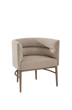 MTS Seating Billow Brown Modern Arm Chair with Tufting