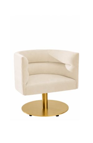 MTS Seating's Billow Commercial Grade Gold Metal Pedestal Base Barrel Chair