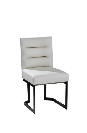 MTS Seating's Billow Contoured Upholstered Metal Dining Chair with Sled Base