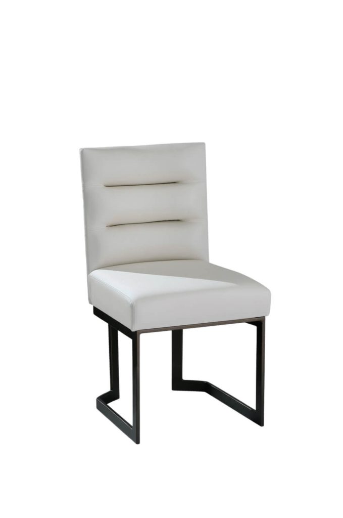 MTS Seating's Billow Contoured Upholstered Metal Dining Chair with Sled Base