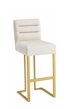 MTS Seating's Billow Gold Sled Base Bar Stool Upholstered