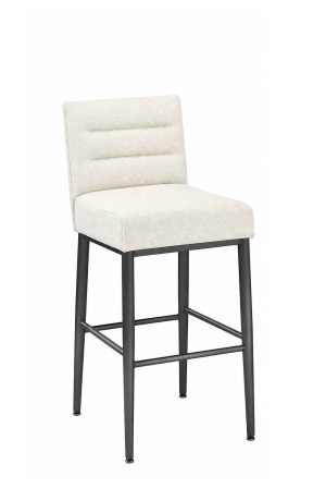MTS Seating's Billow Square Charcoal Metal Bar Stool Upholstered in Fabric
