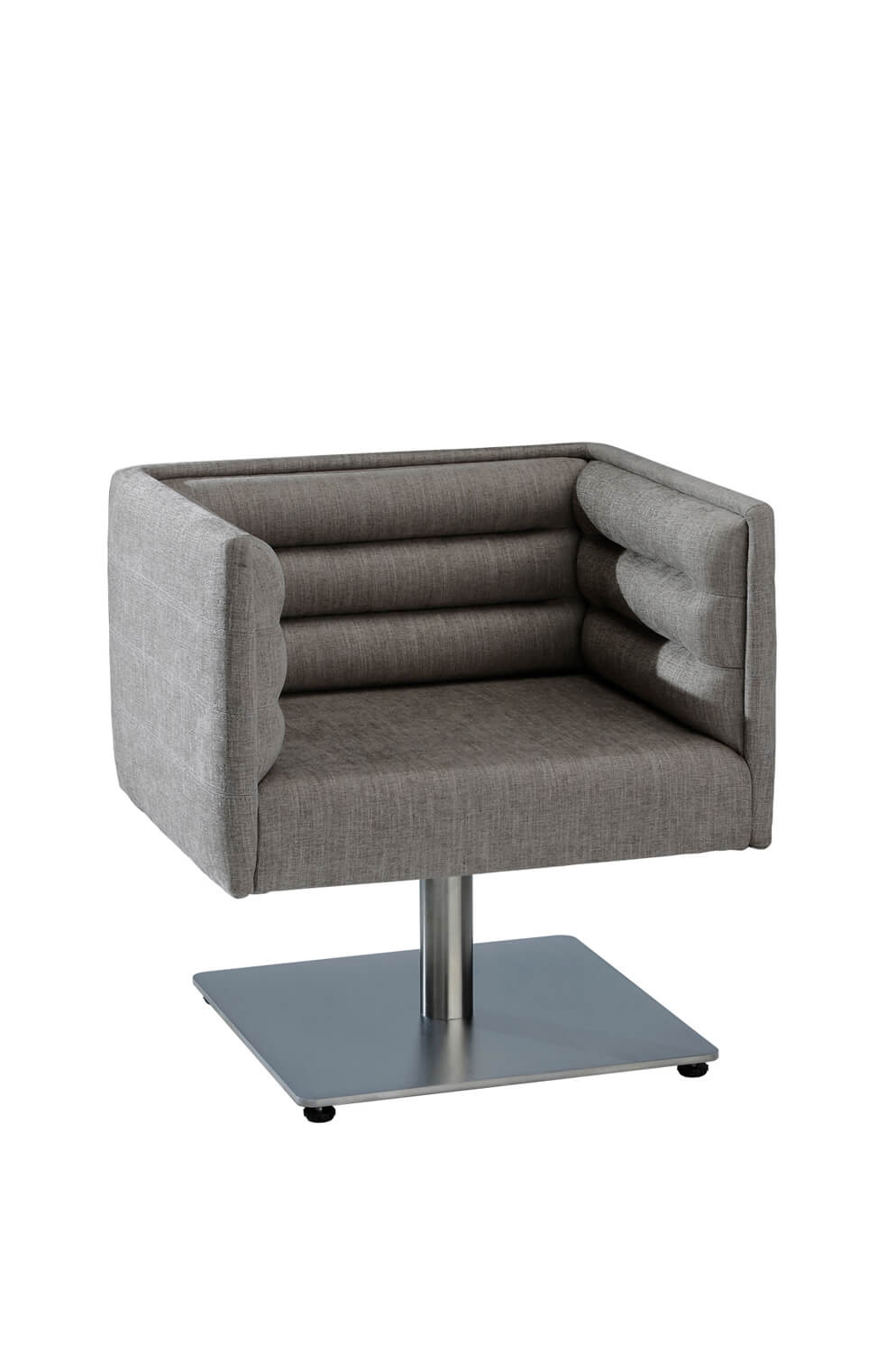 Billow Commercial-Grade Swivel Square Barrel Pedestal Lounge Chair