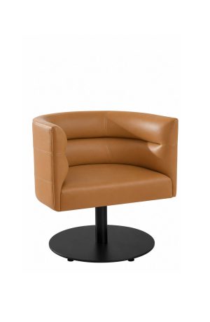 MT Seating Black Barrel Chair in Pedestal Style Base