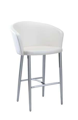 MTS Seating's Inessa H Modern Upholstered Bar Stool with Metal Base