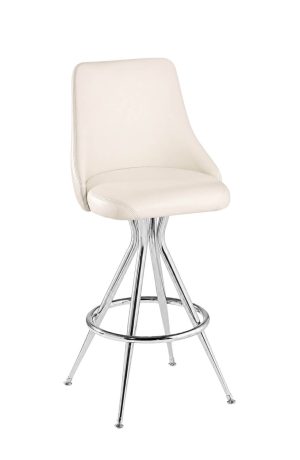MTS Seating Legacy Chrome Swivel Bar Stool with Back - Upholstered