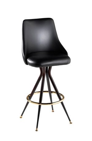 MTS Seating's Legacy Upholstered Swivel Bar Stool with Back